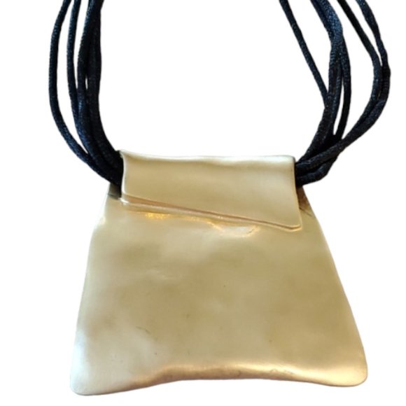 Chico's Black And Gold Corded Necklace - Picture 3 of 9